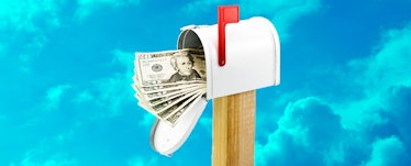 A mailbox full of cash