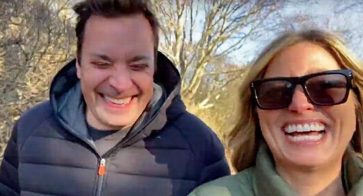 Jimmy Fallon Interviews His Wife During Quarantine Show