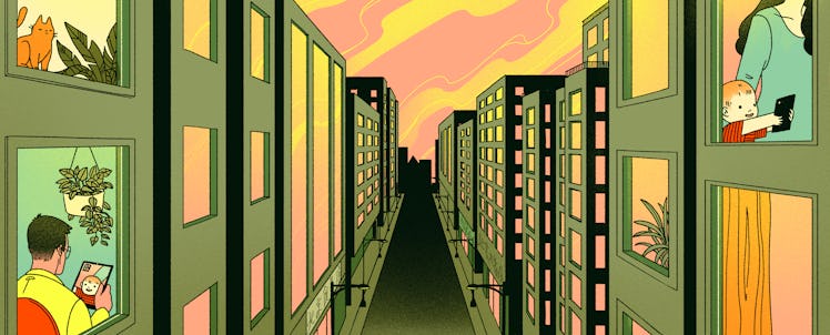 Illustration of a locked city because of a Chinese Virus