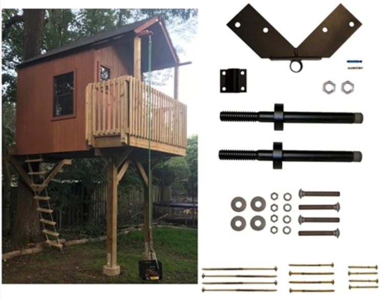 One Tree, Two Beam Treehouse Hardware Kit by Treehouse Supplies