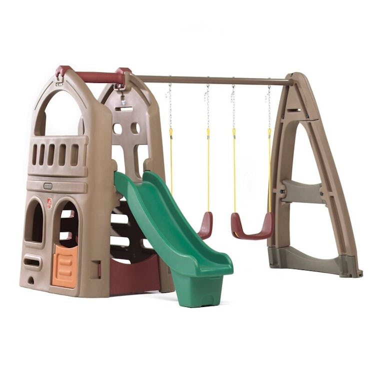 Naturally Playful Playhouse Climber Swing Set by Step2