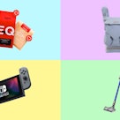 Coffee packs, baby carrier, Nintendo Switch and a Vacuum cleaner