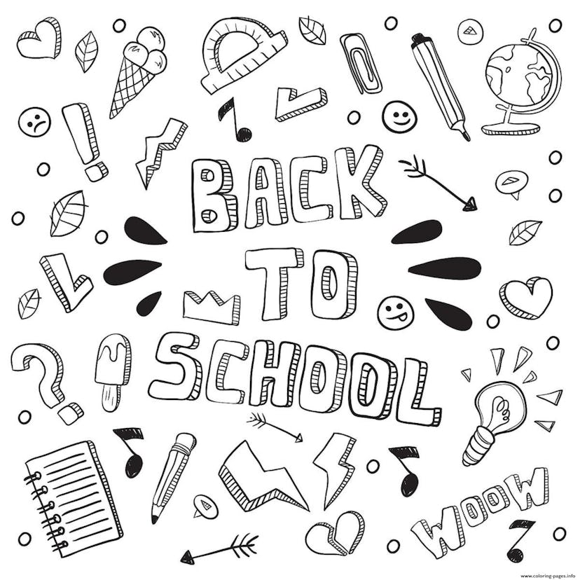 Back to School Coloring Page for Kids