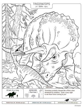 Triceratops Coloring Page for Kids