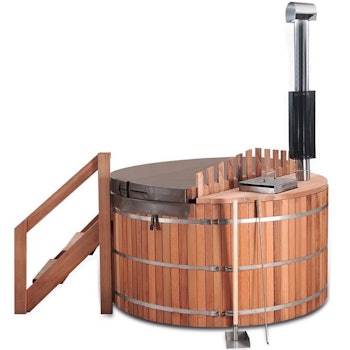 Outdoors Cedar Hot Tub With Internal Stove by Redwood