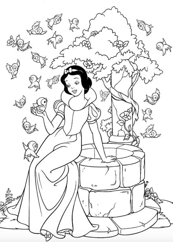 Disney's Snow White and Friends coloring page for kids