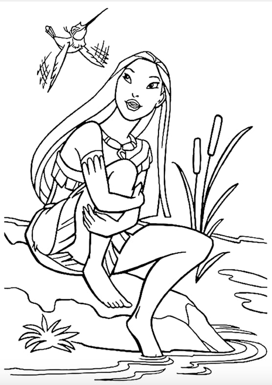 Disney's Pocahontas coloring page for kids