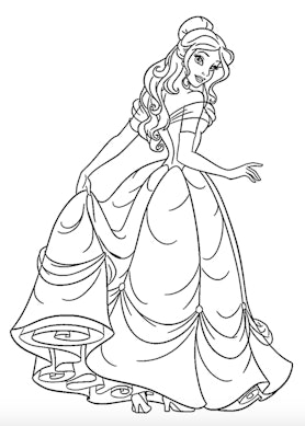 Disney's Princess Belle coloring page for kids
