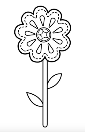 Coloring page for kids of a flower