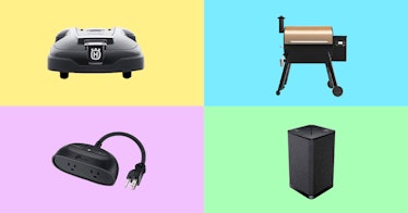 A collage of 4 devices that raise your backyard to the next level