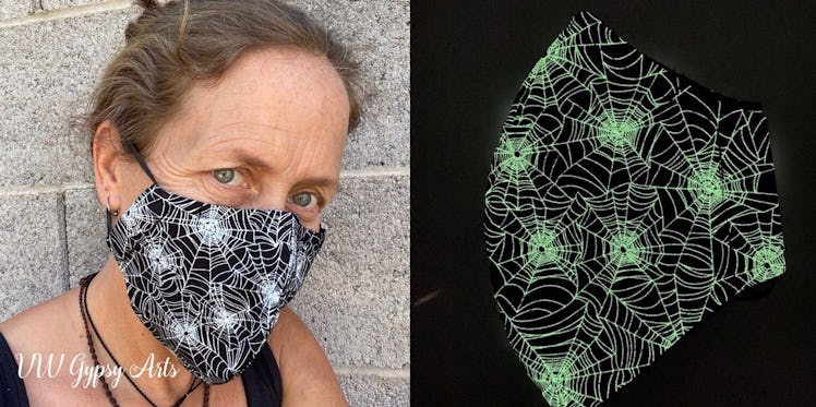 Kid's Glow in the Dark Spiderweb Face Mask