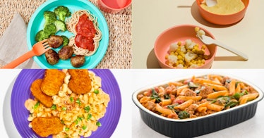 collage of four meals from Kids' meal delivery services