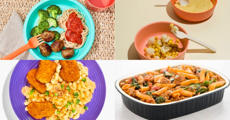 collage of four meals from Kids' meal delivery services