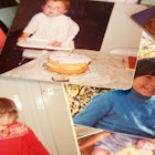 A table covered with nostalgia photos