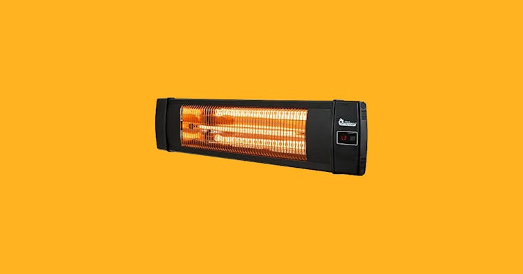 patio heater displayed on a orange backdrop