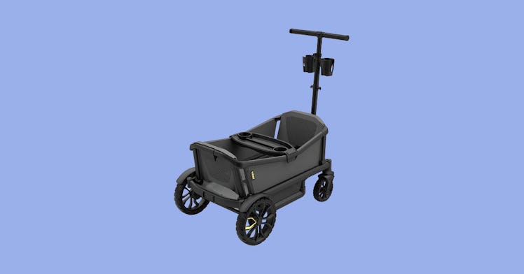a rugged stroller wagon against a blue background