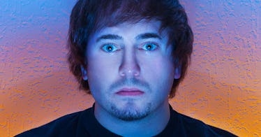 A father who had his baby in 2020, looking terrified