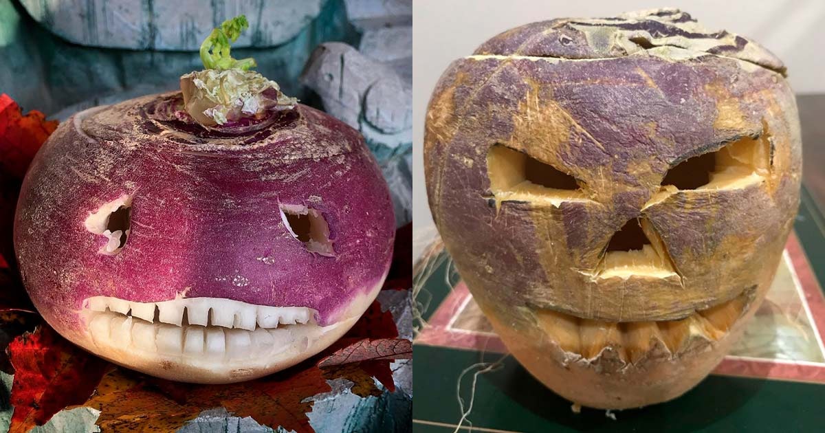 ancient turnip jack o lantern