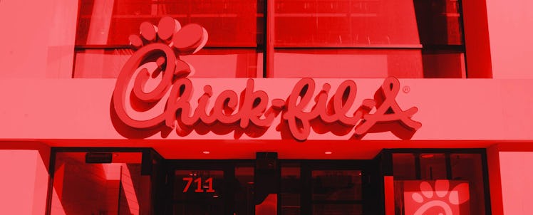 Chick-fil-A store logo in a red-colored picture