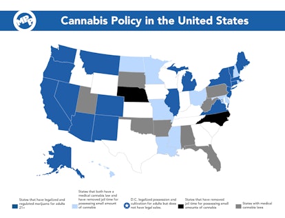 A map of where weed is legal in the U.S.