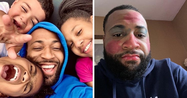 dad makeup selfie from daughter MUA