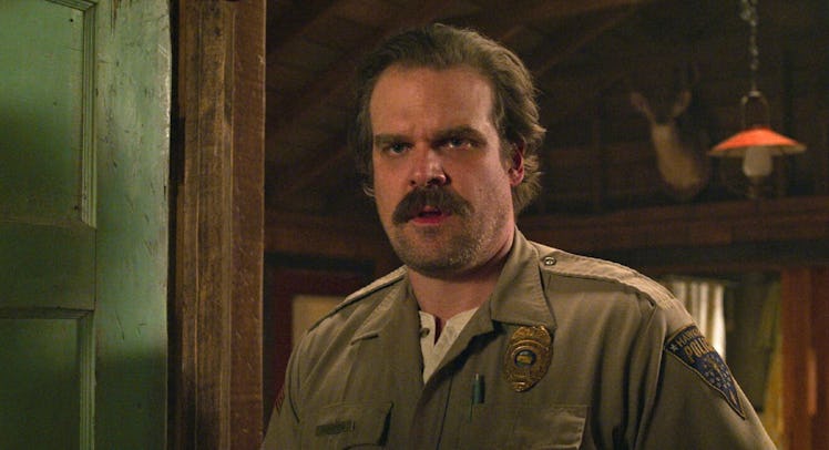 David Harbour as Jim Hopper in his police uniform in Stranger Things Season 4
