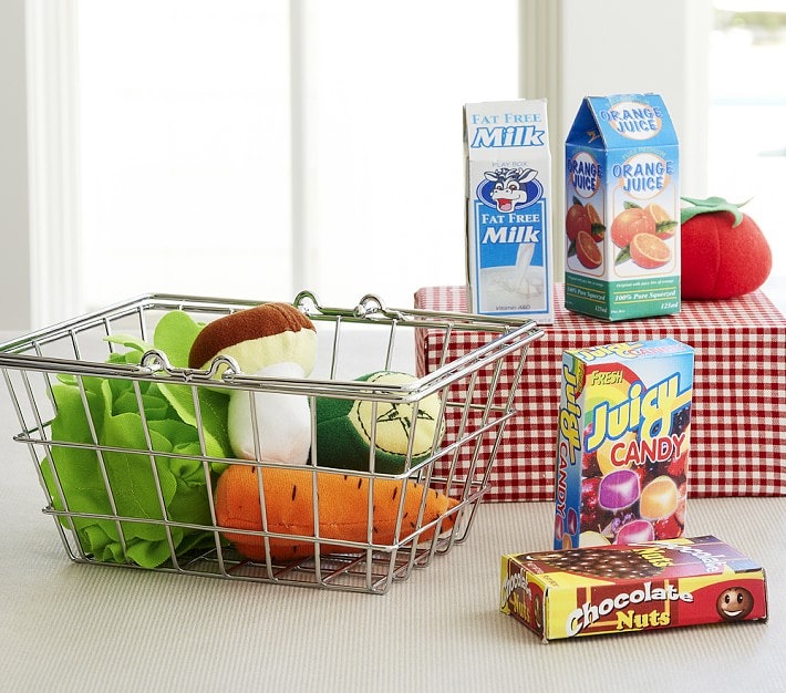 The Best Play Food For Kids   Mini Grocery Basket Set O 