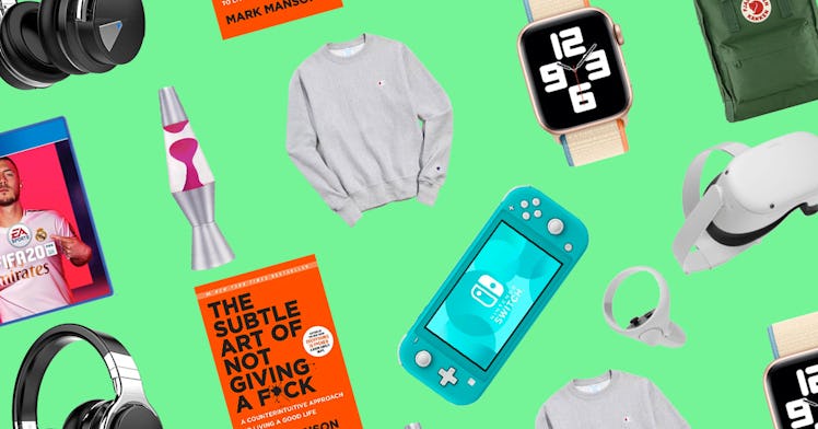 Collage of the best gifts for teens with lime green background