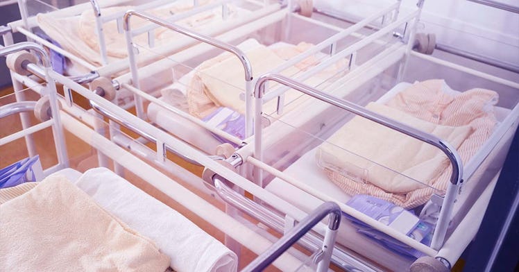 Empty baby bassinets in a pediatric ward