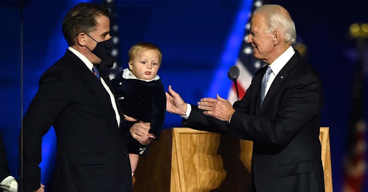 Hunter Biden holds Beau Biden with dad Joe Biden