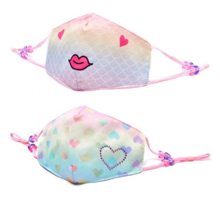 Gisel Mermaid & Ombre Heart Printed Face Mask Set by OMG Accessories
