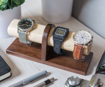 Walnut 4 Watch Display Stand by SmoothCut