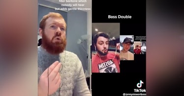 A screengrab of grown men singing Irish sea shanties on TikTok