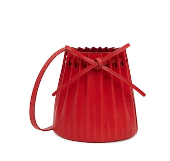 Mini Pleated Leather Bucket Bag by Mansur Gavriel