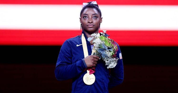 Simone Biles wins a medal at the Olympics