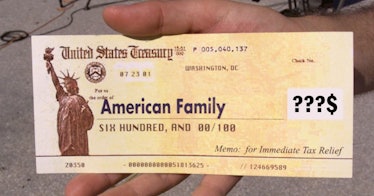A photo of a $1,400 stimulus check
