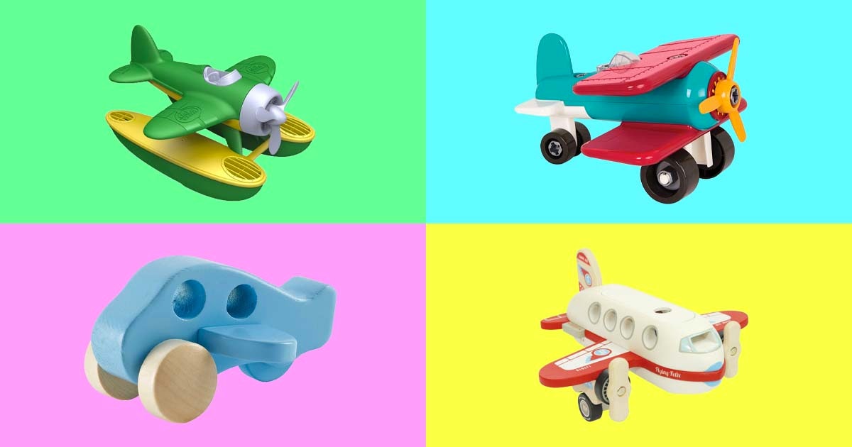12 PCS Sky Flyer Plane Wooden Toy Baby Toddlers for Baby 12 Months+ 