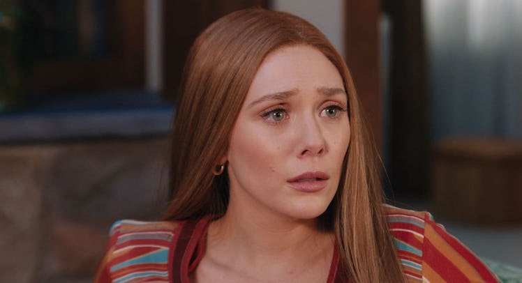 Elizabeth Olsen as Wanda in WandaVision close-up.