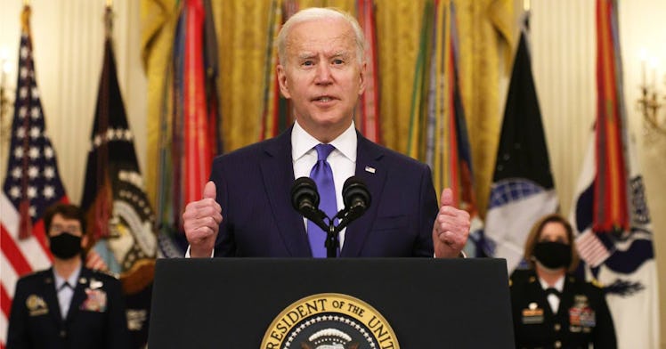 Joe Biden gives a press conference
