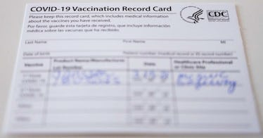 A COVID-19 vaccine card