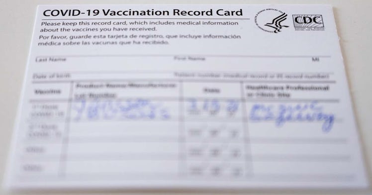 A COVID-19 vaccine card