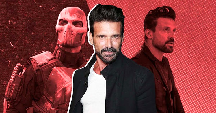 Frank Grillo, pictured against a red backdrop, is Crossbones in the MCU and stars in various action ...