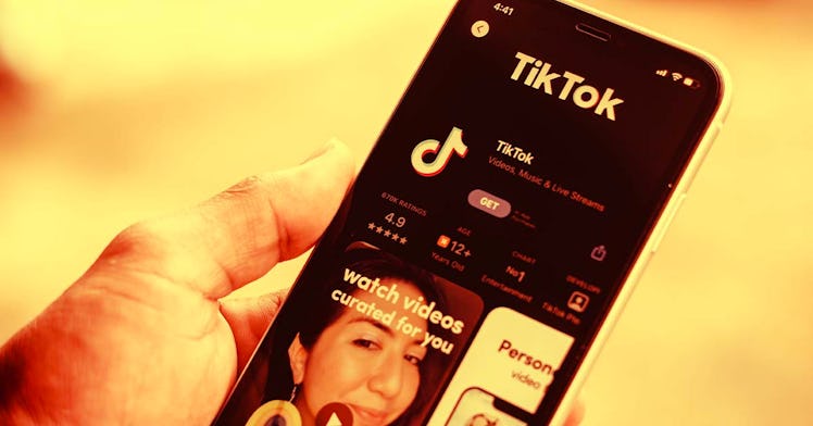 A smartphone displaying a TikTok page