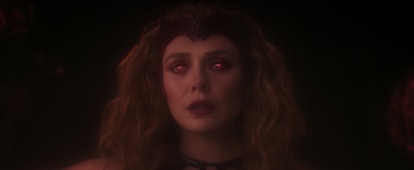 Wanda's eyes glow red in the post-credits scene of 'WandaVision'