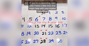 A calendar of shared custody helps kids feel control over their schedules