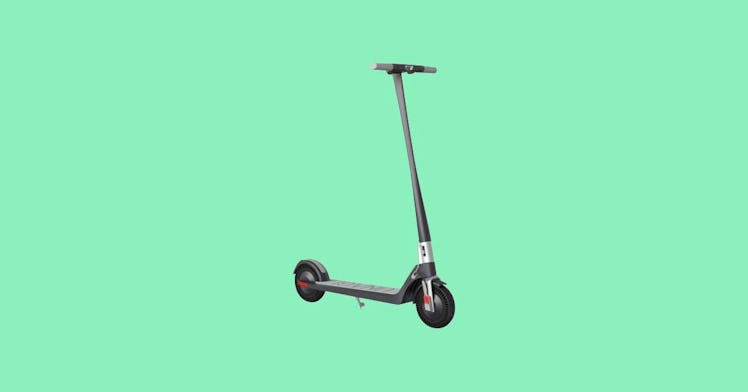 The best electric riding scooter, against a green backdrop