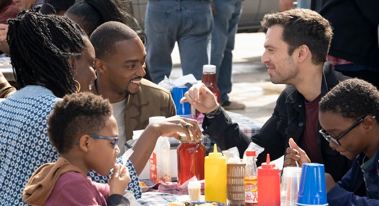 Sam and Bucky have picnic