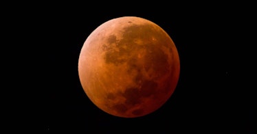 A lunar eclipse moon