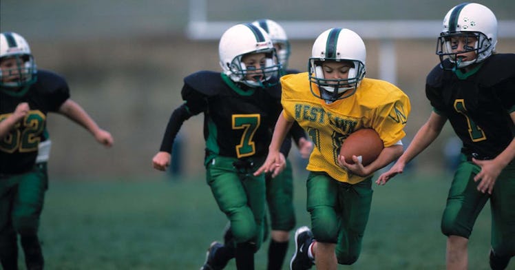Children play football