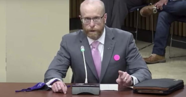 A parent, testifying against an anti-trans bill, was arrested